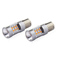 02580/AM . PY21W 12/24V 6.000k 0.54A - 6.48W 800lm LED 24xSMD3030 CAN-BUS ΠΟΡΤΟΚΑΛΙ 18x56mm  AMIO -2 ΤΕΜ.