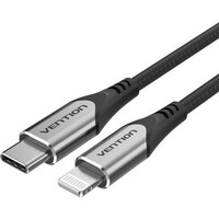 VENTION Nylon Braided Type-C to Lightning 3A Cable 1.5M Gray Aluminum Alloy Type MFi-Certified (TACHG) (VENTACHG)
