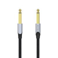 VENTION Cotton Braided 6.5mm Male to Male Audio Cable 1M Gray Aluminum Alloy Type (BASHF) (VENBASHF)