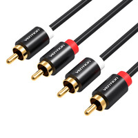 VENTION 2RCA Male to Male Audio Cable 3M Black Metal Type (VAB-R06-B300) (VENVAB-R06-B300)
