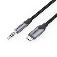 VENTION Micro USB Male to TRRS 3.5mm Male Audio Cable 1.5M Black (BDGBG) (VENBDGBG)