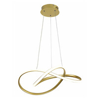 POWERTECH LED φωτιστικό οροφής HLL-0208, 48W, 4000K, Φ50cm x 120cm, χρυσό