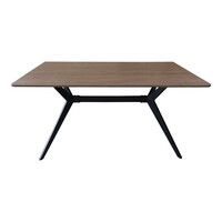 Τραπέζι Ezali pakoworld mdf καρυδί με μαύρα μεταλλικά πόδια 140x80x75εκ