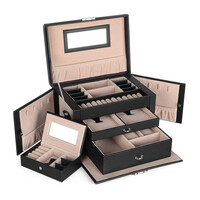 Κοσμηματοθήκη - Μπιζουτιέρα 26 x 18 x 17 cm Χρώματος Μαύρο Songmics JBC121B