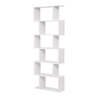 Ξύλινη Βιβλιοθήκη με 6 Ράφια 70 x 24 x 190.5 cm Χρώματος Λευκό VASAGLE LBC61WT