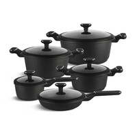 Σετ Μαγειρικών Σκευών με Αντικολλητική Κεραμική Μαρμάρινη Επίστρωση και Γυάλινα Καπάκια 10 τμχ Edenberg EB-5631