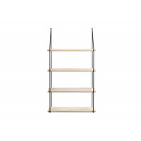 Επιτοίχια Μεταλλική Ορθογώνια Ραφιέρα με 4 Ξύλινα Ράφια 65 x 17 x 114.5 cm Alicante Lifa-Living 8719743323230