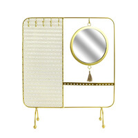 Μεταλλικό Σταντ Κοσμημάτων με Καθρέπτη 35.5 x 30 x 10 cm Home Deco Factory HD5074