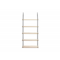 Επιτοίχια Μεταλλική Ορθογώνια Ραφιέρα με 5 Ξύλινα Ράφια 65 x 17 x 138.5 cm Alicante Lifa-Living 8719743323247