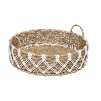 Ψάθινος Στρογγυλός Διακοσμητικός Δίσκος 38.5 x 38.5 x 15.5 cm Atmosphera 185639