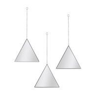 Σετ Τριγωνικοί Καθρέπτες Τοίχου με Πλαστικό Πλαίσιο 24.9 x 1.02 x 22.4 cm 3 τμχ Home Deco Factory HD0109