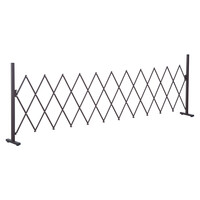 Outsunny Scissor Gate Fence Extendable Scissor Barrier 35-300cm Κήπος Αλουμίνιο καφέ H103,5cm 844-138