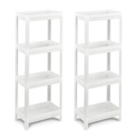 Σετ Πλαστικές Ραφιέρες με 4 Ράφια 36 x 23 x 99.5 cm 2 τμχ Costway JV10871WH-2