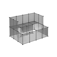 SONGMICS Πολυτελές Παιχνιδότοπος για Ινδικά Χοιρίδια και Μικρά Κατοικίδια, Γκρι,143 x 73 x 46 cm, LPC004G01 