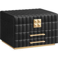 Κοσμηματοθήκη 3 Επιπέδων με Καθρέφτη 21,5 x 24 x 15,8 cm Μαύρο SONGMICS JBC183B01