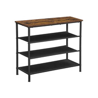 VASAGLE Βιομηχανική Ραφιέρα Παπουτσιών 4 Επιπέδων – Καφέ/Μαύρη, 73 x 30 x 73 cm, LBS035B01 