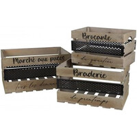 Σετ Ξύλινα Διακοσμητικά Τελάρα με Μεταλλική Λεπτομέρεια 3 τμχ. Urban Living 53263