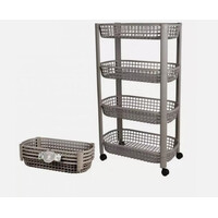 Καρότσι Κουζίνας 4 Επιπέδων 46.5 x 26 x 78.8 cm Γκρι Ανοιχτό Urban Living 51067