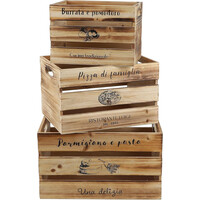 Σετ Ξύλινα Διακοσμητικά Τελάρα 3 τμχ. 18 cm / 20 cm / 22 cm Urban Living 53400