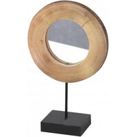 Επιτραπέζιος Καθρέφτης με Ξύλο και Μεταλλική Βάση 19 cm Natural Living 53602