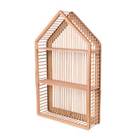 Επιτοίχια Ξύλινη Ραφιέρα με 2 Ράφια 42x12x66 cm Natural Living 225217