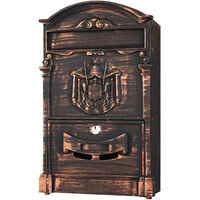 BAKAJI  Εξωτερικό Γραμματοκιβώτιο Τοίχου Αλουμινίου με Κλειδί σε Μπρονζέ Χρώμα 02841051