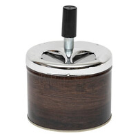 Τασάκι Milan Μεταλλικό 9,5 cm Καφέ Ξύλο 141235B Atmosphera