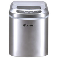 Costway  Φορητή Παγομηχανή με Δυνατότητα Παραγωγής 2 Μεγεθών Παγάκια - Ιδανική για Οικιακή και Επαγγελματική Χρήση ES10326DE-SL