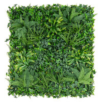 Costway Τεχνητός Φράκτης με 4 Πάνελ Faux-Πυξάρι 50 x 50 cm με 7 Είδη Τεχνητού Γρασιδιού HZ10250