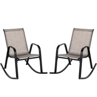 Costway  Δύο Άνετες Κουνιστές Καρέκλες Εξωτερικού Χώρου με Εργονομικό Σχεδιασμό και Ανθεκτικό Μεταλλικό Σκελετό NP11080CF-2