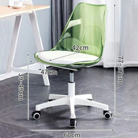 Shally Dogan  Καρέκλα Γραφείου με ρόδες και Διαφανή Πλάτη Πράσινη Πολυθρόνα Γραφείου  02839567