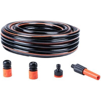 Λάστιχο Κήπου 25m με Σετ 5 Συνδέσμων & Ρυθμιζόμενο Εκτοξευτήρα – 13mm / 1/2'' Μαύρο 02839449 Black & Decker