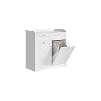 VASAGLE Ντουλάπι Μπάνιου με Καλάθια Ρούχων 178.8x40x80cm - Διπλή Χωρητικότητα BBC751W01