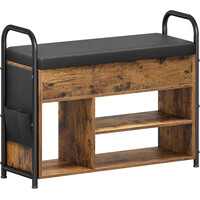 VASAGLE Πάγκος Παπουτσιών με Αποθηκευτικό Χώρο και Πλαϊνές Τσέπες 80.6x30x62.5εκ LSB052K01