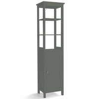 Costway Ψηλή Λεπτή Γκρι Ντουλάπα Μπάνιου με Ρυθμιζόμενα Ράφια 5 Επιπέδων HW66819GR