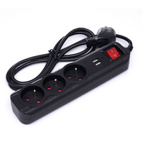 Πολύπριζο με 3 Υποδοχές & 2 Θύρες USB – 3m με Διακόπτη KD-4032 Kraft&Dele