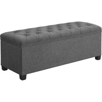 Πτυσσόμενο Σκαμπό Αποθήκευσης με Αποθηκευτικό Χώρο 40 x 110 x 40cm - Σκούρο Γκρι LSF088G01 Songmics