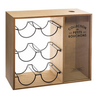 Atmosphera Κάβα Ξύλινη 6 θέσεων με Μεταλλικό Σταντ και Δοχείο για Φελλούς 168388