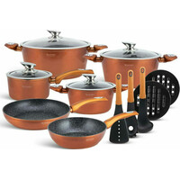 Edenberg Σετ Μαγειρικά Σκεύη 15 τεμαχίων Αλουμινίου με Αντικολλητική Κεραμική Επίστρωση EB-5618