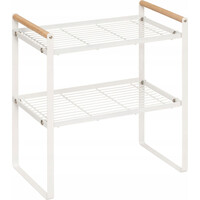 5FIVE Simply smart Μεταλλική Ραφιέρα με Ξύλινες Λαβές "Balm" 33X21X37,5 cm ,Λευκή 190172