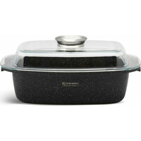 Edenberg Γάστρα Οβάλ από Χυτό Αλουμίνιο με Γυάλινο Καπάκι 32cm 5.5lt EB-8125