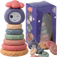 Iso trade Πυραμίδα για Μωρά 8 τμχ με πολύχρωμους μαλακούς κρίκους 26718