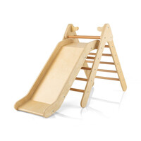 Costway Σετ Αναρρίχησης 2-σε-1 Τρίγωνα Ξύλινη Σκάλα Φυσικό Ξύλο TS10162NA