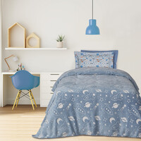 DAS KIDS Κουβέρτα Fleece 160x220 - Μπλε & Λευκό 420588104899