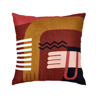 Ostaria Τετράγωνη Μαξιλαροθήκη 'Picasso' Πολύχρωμη Πολυεστέρας Τερακότα -36048