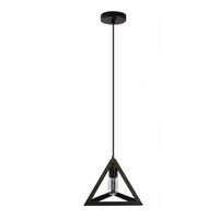 TriForm - Κρεμαστό Μονόφωτο E27 Μοντέρνο Μέταλλο Μαύρο Τρίγωνο - Μ25 x Π25 x Y21cm