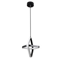 VenCore Duo Lume 6089-20005 - Μοντέρνο Κρεμαστό Φωτιστικό Οροφής Δίφωτο LED 22W Μαύρο Αλουμίνιο Γεωμετρικού Σχεδιασμού 24εκ με Ρυθμιζόμενο CCT Λευκό - Ημέρας - Θερμό - Χειρισμός CCT μέσω Διακόπτη On-Off