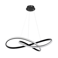 VenCore Infinity 6089-20002 - Μοντέρνο Κρεμαστό Φωτιστικό Οροφής LED 90W Μαύρο Αλουμίνιο Φ73cm με Ρυθμιζόμενο CCT Λευκό - Ημέρας - Θερμό & Χειριστήριο