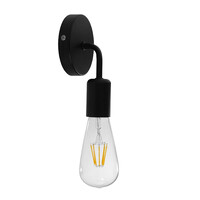 Urban Minimal - Επιτοίχιο Μονόφωτο E27 Μοντέρνο Μέταλλο Μαύρο Minimal - Μ10 x Π7 x Υ16cm