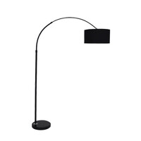 Arc Elegance - Επιδαπέδιο Μονόφωτο E27 Μοντέρνο Μέταλλο - Ύφασμα Μαύρο Καμπάνα - Μ38 x Π38 x Υ172cm